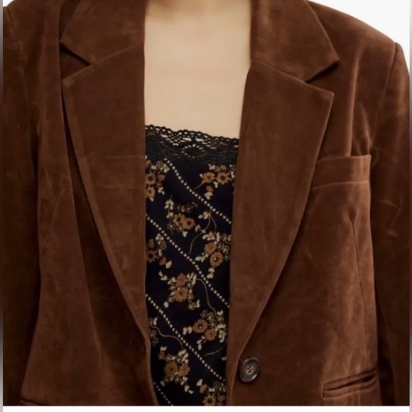 NWT FREE PEOPLE WE THE FREE
Paper Cut Vegan Suede Blazer | MSRP $198 Oversized - Picture 3 of 5